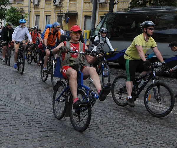 Cyclists Sophia Square All Ukrainian Bicycle Day Kiev May 2017 — Stock Photo, Image