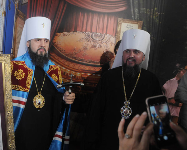 Primate of the Orthodox Church of Ukraine, Metropolitan of Kiev and All Ukraine Epiphanius during the opening of the innovative museum "The Formation of the Ukrainian Nation", in Kiev, August 3, 2019