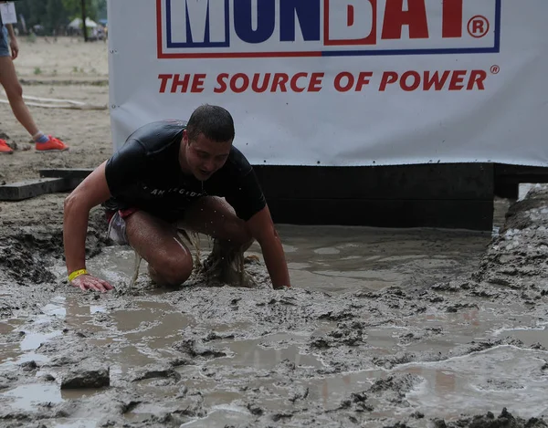 Partecipanti Alla Corsa Ostacoli Cinque Chilometri Legion Run Kiev Luglio — Foto Stock