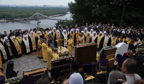 Молитва Під Час Заходу Нагоди Дня Хрещення Київської Русі Києві — стокове фото