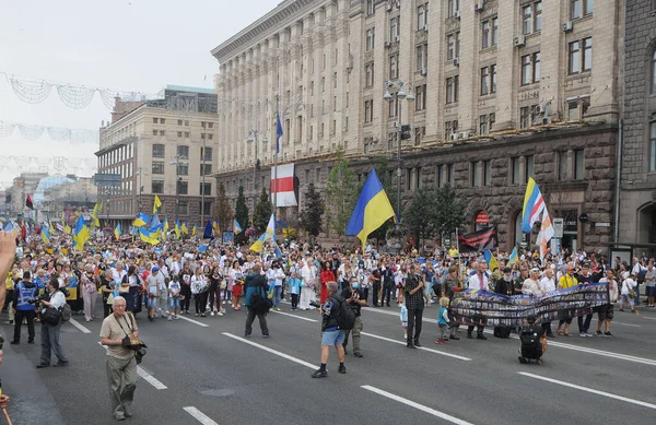 Марш Захисників Нагоди Річниці Незалежності України Києві Серпня 2020 Року — стокове фото