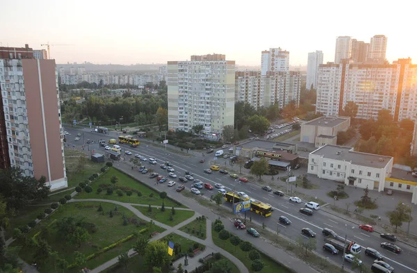 Άποψη Πολυώροφων Οικιστικών Κτιρίων Στο Κίεβο Σεπτεμβρίου 2020 — Φωτογραφία Αρχείου