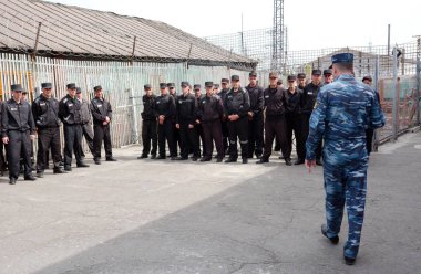 Rusya, Barnaul-Mayıs 23, 2017.Imprisoned.Maximum güvenlik prison No 3