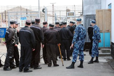 Rusya, Barnaul-Mayıs 23, 2017.Imprisoned.Maximum güvenlik prison No 3