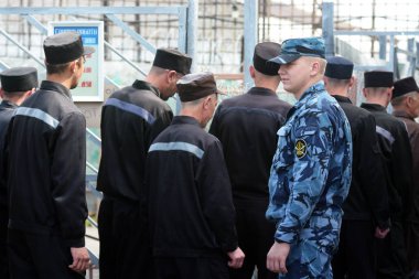 Rusya, Barnaul-Mayıs 23, 2017.Imprisoned.Maximum güvenlik prison No 3