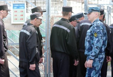 Rusya, Barnaul-Mayıs 23, 2017.Imprisoned.Maximum güvenlik prison No 3