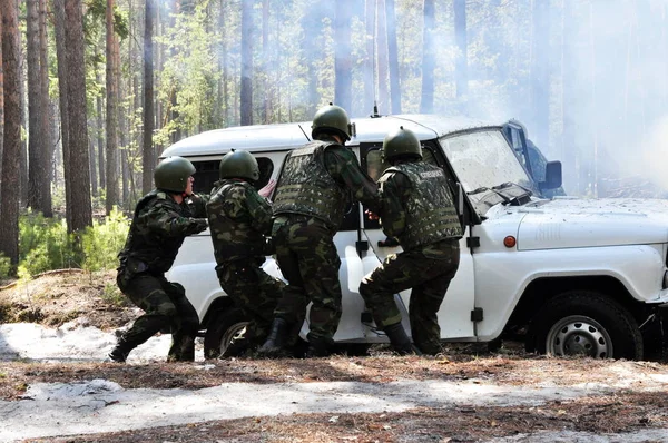 Barnaul 俄罗斯 2011年7月28日 特种部队士兵在演习中 — 图库照片