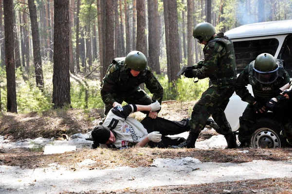 Барнаул Росія Липень 2011 Солдати Спецназу Вправи — стокове фото