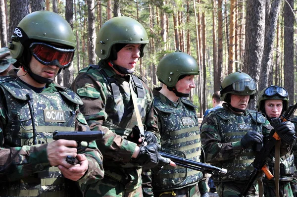 Barnaul Rusia Julio 2011 Soldados Las Fuerzas Especiales Los Ejercicios —  Fotos de Stock