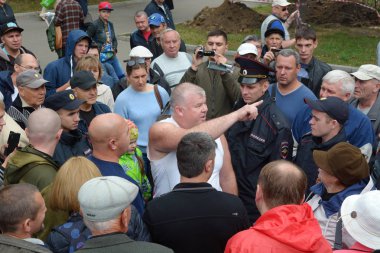 Barnaul, Rusya Federasyonu-Eylül 2, Putin'in politikası ve emeklilik reformuna karşı 2018.Rally