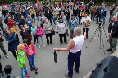Barnaul, Rusya Federasyonu-Eylül 2, Putin'in politikası ve emeklilik reformuna karşı 2018.Rally