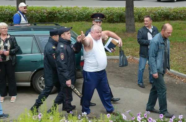 Barnaoel Rusland September 2018 Rally Tegen Poetins Beleid Pensioen Hervorming — Stockfoto