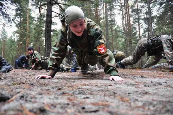 Képzés Fiatal Kadétok Katonai Szolgálat — Stock Fotó