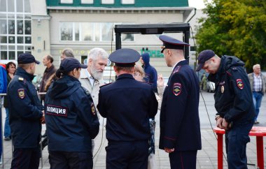 Barnaul, Rusya Federasyonu-Eylül 9, Putin'in politikası ve emeklilik reformuna karşı 2018.Rally