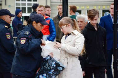 Barnaul, Rusya Federasyonu-Eylül 9, Putin'in politikası ve emeklilik reformuna karşı 2018.Rally
