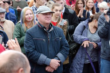 Barnaul, Rusya Federasyonu-Eylül 9, Putin'in politikası ve emeklilik reformuna karşı 2018.Rally