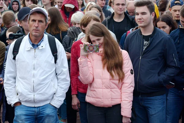 Barnaul Russie Septembre 2018 Rassemblement Contre Politique Poutine Réforme Des — Photo