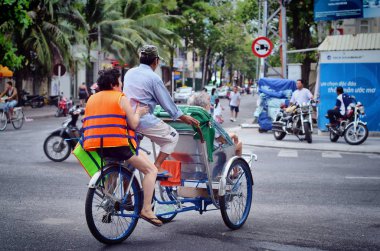 Nha Trang, Vietnam-3 Ekim 2018. Vietnam trafiği.