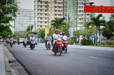 Nha Trang, Vietnam-3 Ekim 2018. Vietnam trafiği.