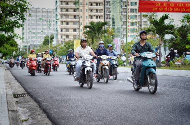Nha Trang, Vietnam-3 Ekim 2018. Vietnam trafiği.