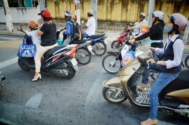 Nha Trang, Vietnam-3 Ekim 2018. Vietnam trafiği.