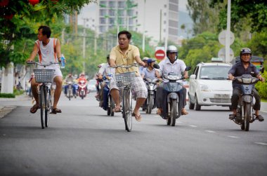 Nha Trang, Vietnam-3 Ekim 2018. Vietnam trafiği.