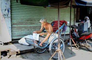 Nha Trang, Vietnam-3 Ekim 2018. Vietnam trafiği.