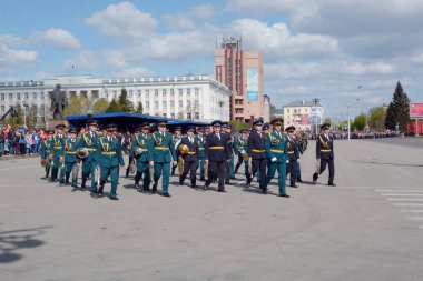 Barnaul, Rusya Federasyonu-9 Mayıs zafer günü Dünya Savaşı'nda onuruna 2018.military geçit töreni