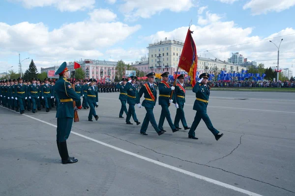 Barnaul Russia May 2018 Military Parade Honor Victory Day World — Stock Photo, Image