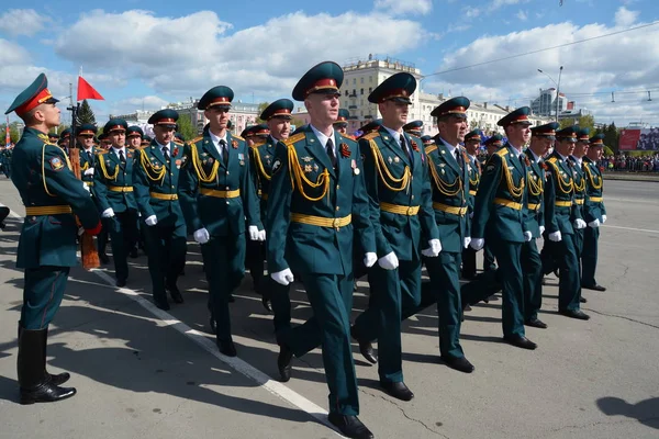 Barnaul Oroszország Május 2018 Military Parade Tiszteletére Győzelem Napja Világ — Stock Fotó