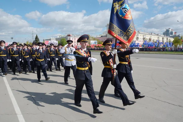 Barnaul Rússia Maio 2018 Desfile Militar Honra Dia Vitória Segunda — Fotografia de Stock