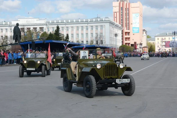Barnaul Rusko Květen 2018 Military Průvod Počest Den Vítězství Druhé — Stock fotografie