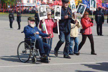 Barnaul, Rusya Federasyonu-Mayıs 9, 2018. Eylem 