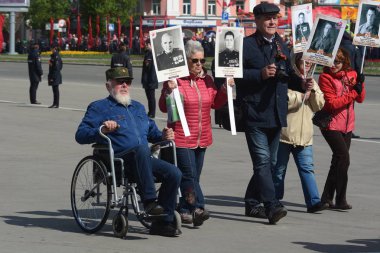 Barnaul, Rusya Federasyonu-Mayıs 9, 2018. Eylem 
