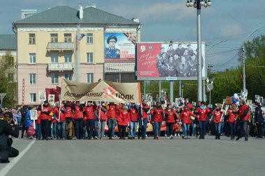 Barnaul, Rusya Federasyonu-Mayıs 9, 2018. Eylem 