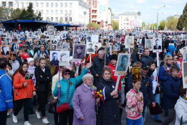 Barnaul, Rusya Federasyonu-Mayıs 9, 2018. Eylem 