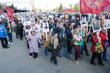 Barnaul, Rusya Federasyonu-Mayıs 9, 2018. Eylem 