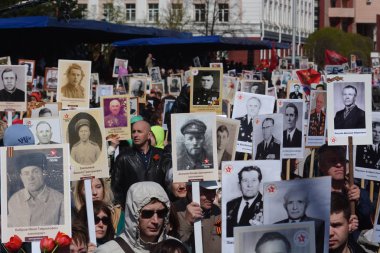 Barnaul, Rusya Federasyonu-Mayıs 9, 2018. Eylem 