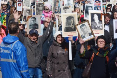 Barnaul, Rusya Federasyonu-Mayıs 9, 2018. Eylem 