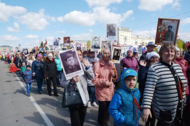 Barnaul, Rusya Federasyonu-Mayıs 9, 2018. Eylem 