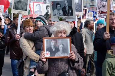 Barnaul, Rusya Federasyonu-Mayıs 9, 2018. Eylem 