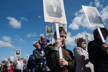 Barnaul, Rusya Federasyonu-Mayıs 9, 2018. Eylem 