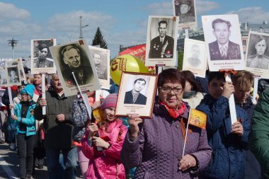 Barnaul, Rusya Federasyonu-Mayıs 9, 2018. Eylem 