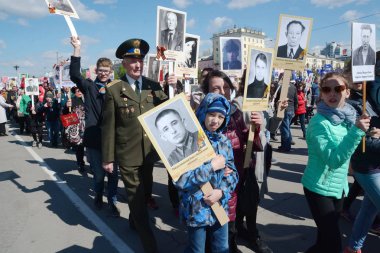 Barnaul, Rusya Federasyonu-Mayıs 9, 2018. Eylem 
