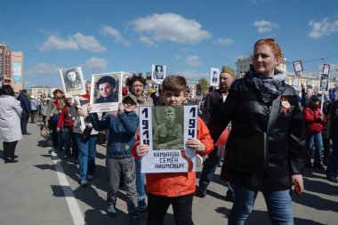 Barnaul, Rusya Federasyonu-Mayıs 9, 2018. Eylem 