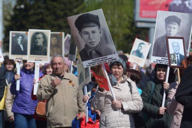 Barnaul, Rusya Federasyonu-Mayıs 9, 2018. Eylem 