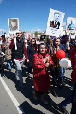 Barnaul, Rusya Federasyonu-Mayıs 9, 2018. Eylem 