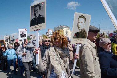 Barnaul, Rusya Federasyonu-Mayıs 9, 2018. Eylem 