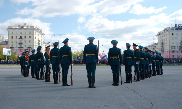 Barnaul Russie Mai 2018 Défilé Militaire Honneur Jour Victoire Dans — Photo