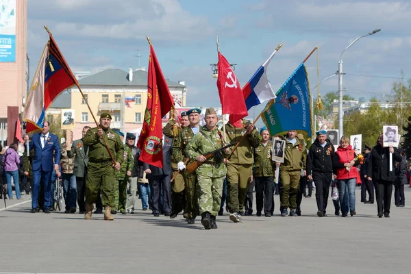 Barnaul Russie Mai 2018 Défilé Militaire Honneur Jour Victoire Dans — Photo